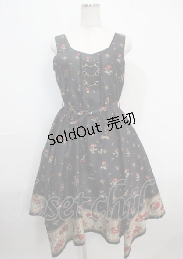 画像1: axes femme / Mulhouse Collection フラワーパネル柄イレヘムワンピース M 黒 Y-25-03-26-135-AX-OP-SZ-ZY (1)