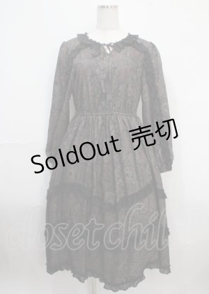 画像: axes femme NOSTALGIE / ゴブラン風花柄ワンピース M 黒 Y-25-03-26-138-AX-OP-SZ-OS
