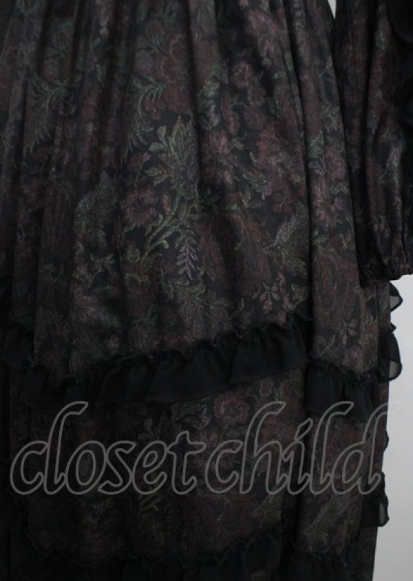 画像4: axes femme NOSTALGIE / ゴブラン風花柄ワンピース M 黒 Y-25-03-26-138-AX-OP-SZ-OS (4)