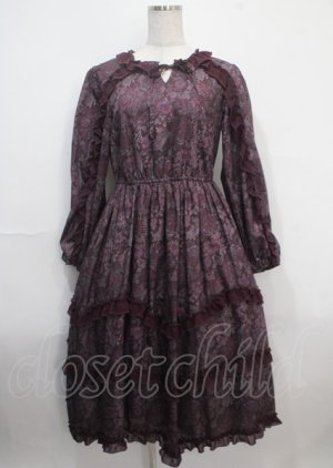 画像: axes femme NOSTALGIE / ゴブラン風花柄ワンピース M パープル Y-25-03-26-139-AX-OP-SZ-ZT138