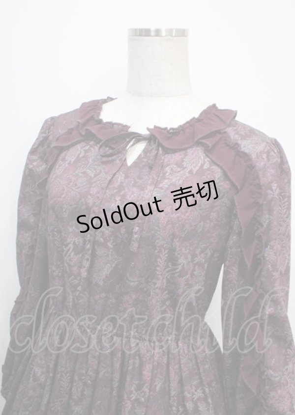画像3: axes femme NOSTALGIE / ゴブラン風花柄ワンピース M パープル Y-25-03-26-139-AX-OP-SZ-ZT138 (3)