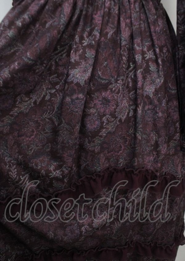 画像4: axes femme NOSTALGIE / ゴブラン風花柄ワンピース M パープル Y-25-03-26-139-AX-OP-SZ-ZT138 (4)