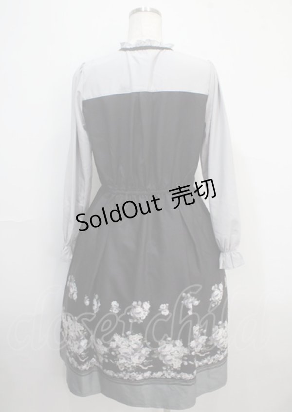 画像2: axes femme / ローズブーケ柄ワンピース M 黒 Y-25-03-26-140-AX-OP-SZ-ZI (2)