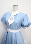 画像3: axes femme POETIQUE / リボン刺繍ネクタイ付きワンピース M サックス Y-25-03-26-154-AX-OP-SZ-ZY (3)