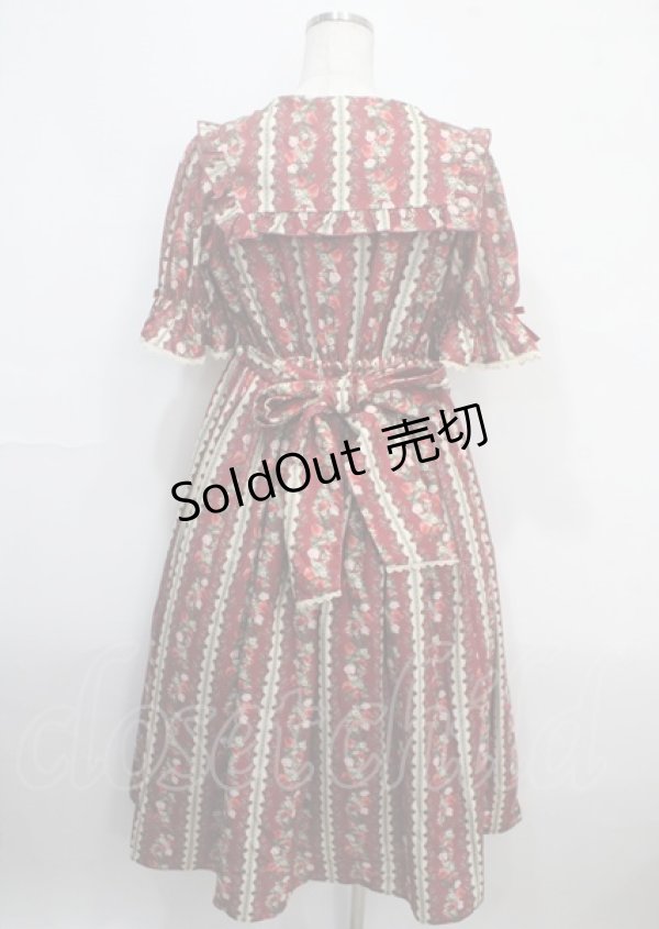画像2: axes femme kawaii / ローズベリーガーデンワンピース M ワイン Y-25-03-26-158-AX-OP-SZ-ZY (2)