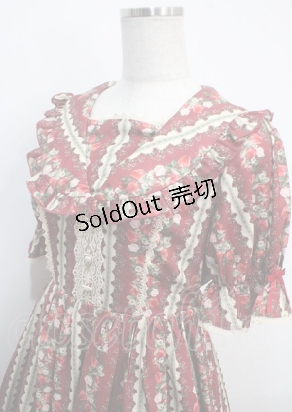 画像3: axes femme kawaii / ローズベリーガーデンワンピース M ワイン Y-25-03-26-158-AX-OP-SZ-ZY (3)