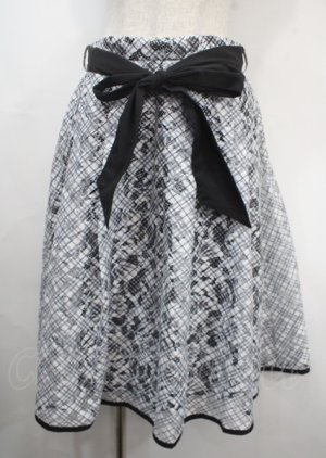 画像: axes femme POETIQUE / チェックプリントレーススカート M 黒 Y-25-03-26-172-AX-SK-SZ-OS