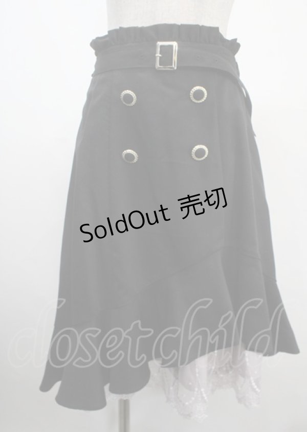 画像1: axes femme POETIQUE / 連ボタンイレヘムスカート M 黒 Y-25-03-26-175-AX-SK-SZ-ZY (1)