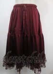 画像1: axes femme kawaii / レースフリルペチスカート M ワイン Y-25-03-26-177-AX-SK-SZ-OS (1)
