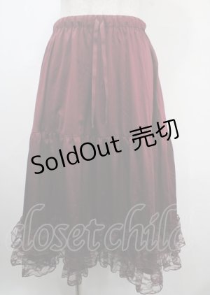 画像: axes femme kawaii / レースフリルペチスカート M ワイン Y-25-03-26-177-AX-SK-SZ-OS