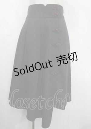 画像: axes femme POETIQUE / チャイナボタンアシメスカート M 黒 Y-25-03-26-178-AX-SK-SZ-OS