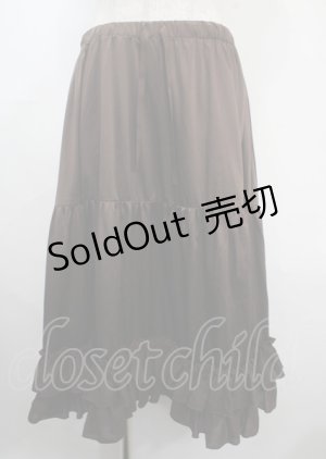 画像: axes femme kawaii / ミディフリルペチスカート M 茶 Y-25-03-26-180-AX-SK-SZ-ZY