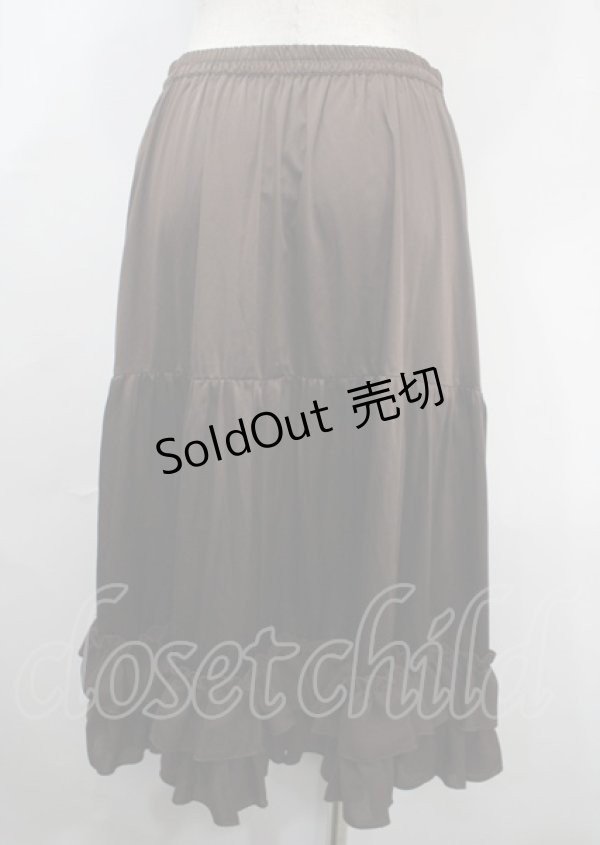 画像2: axes femme kawaii / ミディフリルペチスカート M 茶 Y-25-03-26-180-AX-SK-SZ-ZY (2)