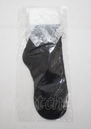 画像: axes femme POETIQUE / レースフリルクルー丈ソックス  黒 Y-25-03-26-021-AX-ZA-SZ-ZY