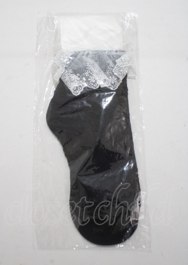 画像1: axes femme POETIQUE / レースフリルクルー丈ソックス  黒 Y-25-03-26-021-AX-ZA-SZ-ZY (1)