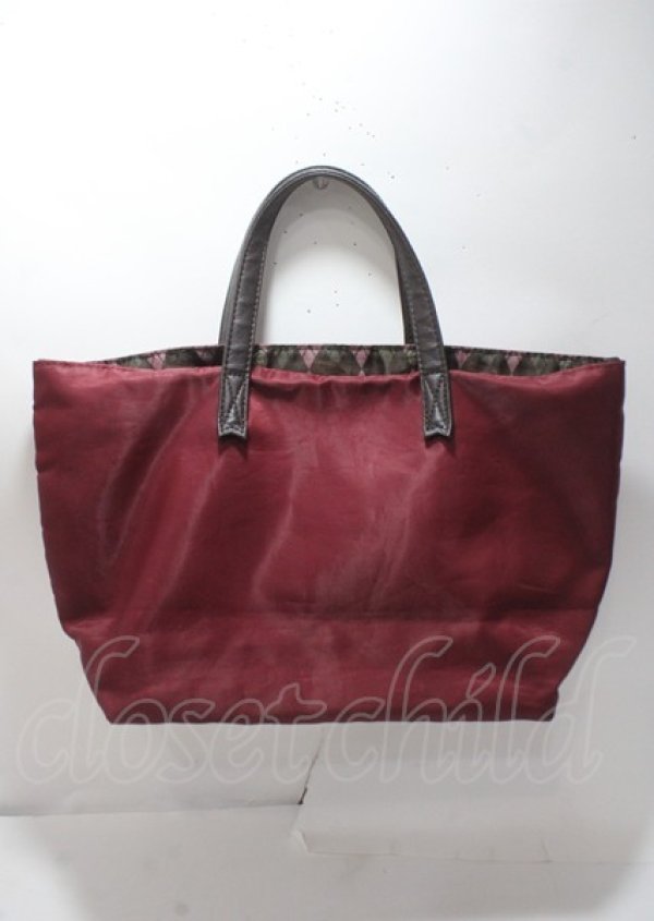 画像2: axes femme / チョコモチーフランチトート F ワイン Y-25-03-26-025-AX-BG-SZ-ZY (2)