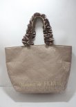 画像1: Maison de FLEUR / レースサテンフリルハンドルトートプチ F ベージュ Y-25-03-26-026-LO-BG-SZ-ZY (1)
