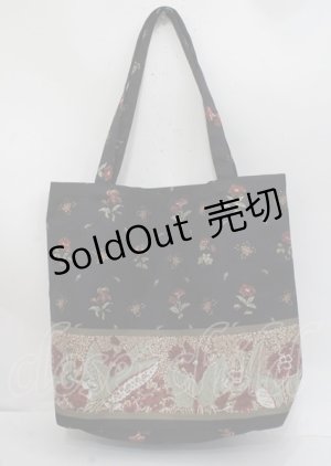 画像: axes femme / フラワーパネル柄トートバッグ  黒 Y-25-03-26-027-AX-BG-SZ-ZT-K020