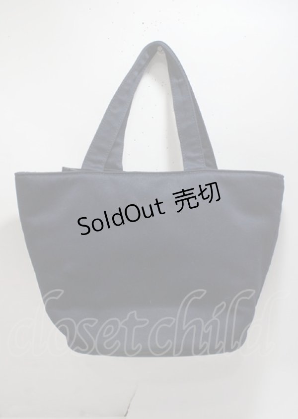 画像2: Maison de FLEUR / チェックリボンサテントートバッグ F ネイビー Y-25-03-26-029-LO-BG-SZ-ZT-K020 (2)