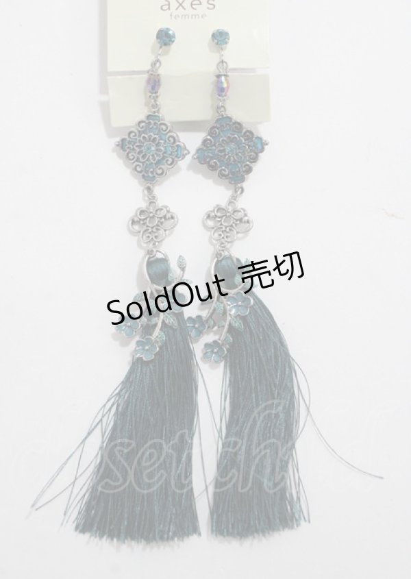 画像1: axes femme POETIQUE / チャイナモチーフイヤリング  ブルー Y-25-03-26-004-AX-AC-SZ-ZY (1)