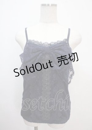 画像: axes femme / BIGリボンレースキャミソール M 紺 Y-25-04-01-040-AX-TO-SZ-ZY