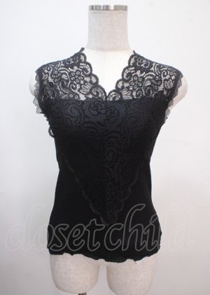 画像: AXES by axes femme / レースタンクトップ M 黒 Y-25-04-01-044-LO-TO-SZ-ZY