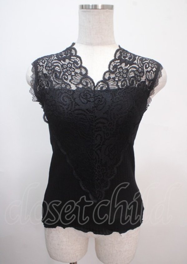 画像1: AXES by axes femme / レースタンクトップ M 黒 Y-25-04-01-044-LO-TO-SZ-ZY (1)