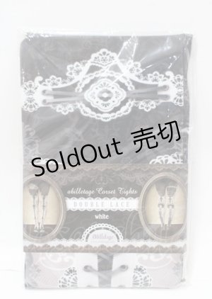 画像: abilletage / DOUBLE LACEコルセットタイツ  ホワイト Y-25-04-01-008-GO-ZA-SZ-ZY