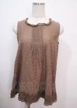画像1: WONDERFUL WORLD / 総刺繍クルミボタントップス  茶 Y-25-04-01-054-LO-TO-SZ-ZY (1)