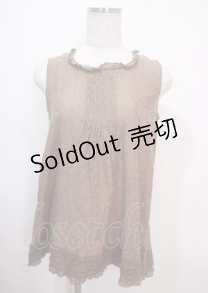 画像: WONDERFUL WORLD / 総刺繍クルミボタントップス  茶 Y-25-04-01-054-LO-TO-SZ-ZY