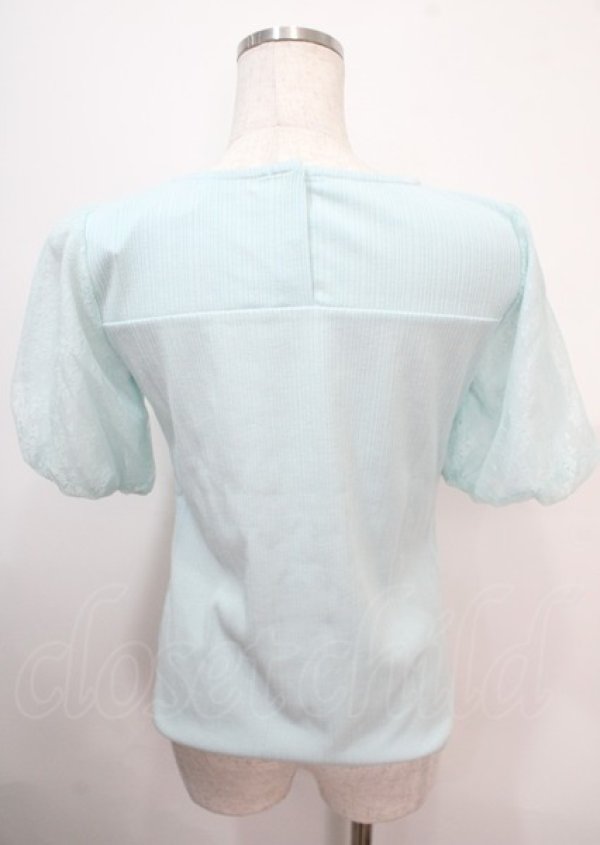 画像2: axes femme / 袖レースプルオーバー M サックス Y-25-04-01-059-AX-TO-SZ-ZY (2)