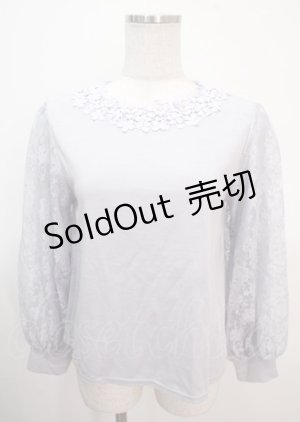 画像: axes femme / 袖レースプルオーバー M ラベンダー Y-25-04-01-060-AX-TO-SZ-ZY
