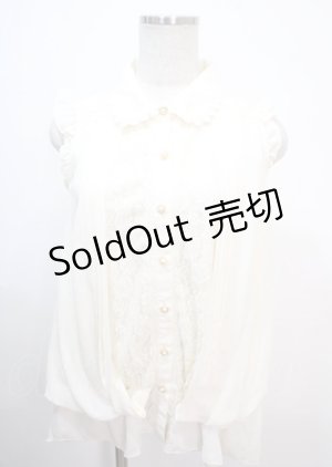 画像: axes femme / ノースリーブレース配色ロングブラウス M 生成り Y-25-04-01-066-AX-BL-SZ-ZY