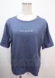 画像1: axes femme / ラメ刺繍ロゴＴシャツ F 紺 Y-25-04-01-067-AX-TO-SZ-ZY (1)