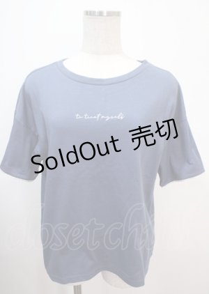 画像: axes femme / ラメ刺繍ロゴＴシャツ F 紺 Y-25-04-01-067-AX-TO-SZ-ZI