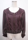 画像1: axes femme / レース切替シフォンブルゾン M ワイン Y-25-04-01-069-AX-TO-SZ-ZY (1)