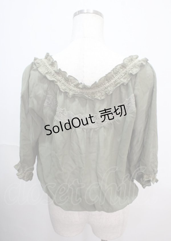 画像2: axes femme / シャーリングシフォンブルゾン M カーキ Y-25-04-01-071-AX-JA-SZ-ZY (2)