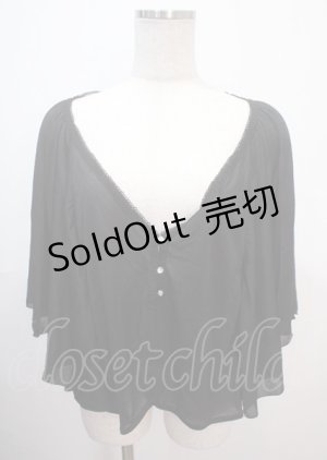 画像: axes femme / バタフライスリーブトップス M 黒 Y-25-04-01-075-AX-TO-SZ-ZY
