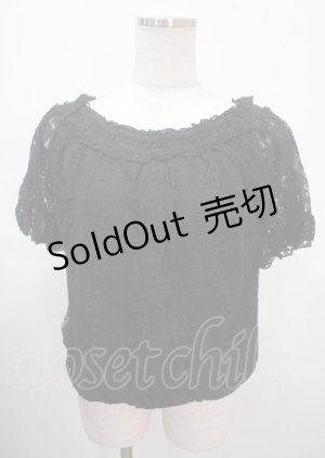 画像: axes femme / 総レースオフショルプルオーバー M 黒 Y-25-04-01-076-AX-TO-SZ-ZY