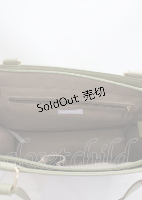 画像3: axes femme POETIQUE / ローズ刺繍レトロトートバッグ  グリーン Y-25-04-01-013-AX-BG-SZ-ZY (3)