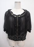画像1: axes femme / シャーリングシフォンブルゾン M 黒 Y-25-04-01-100-AX-JA-SZ-ZY (1)