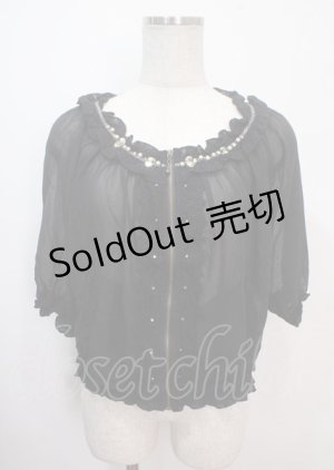 画像: axes femme / シャーリングシフォンブルゾン M 黒 Y-25-04-01-100-AX-JA-SZ-ZY