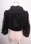 画像2: axes femme NOSTALGIE / 袖刺繍入りブラウス M 黒 Y-25-04-01-103-AX-BL-SZ-ZY (2)