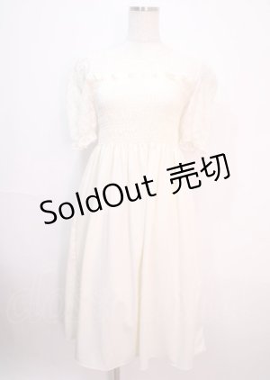 画像: axes femme POETIQUE / シャーリングワンピース M 生成り Y-25-04-01-117-AX-OP-SZ-ZI