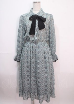 画像: axes femme / 総柄シアーロングワンピース  ミント Y-25-04-01-121-AX-OP-SZ-ZI
