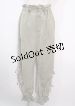 画像: axes femme POETIQUE / 裾リボン付きパンツ M カーキ Y-25-04-01-146-AX-PA-SZ-ZY