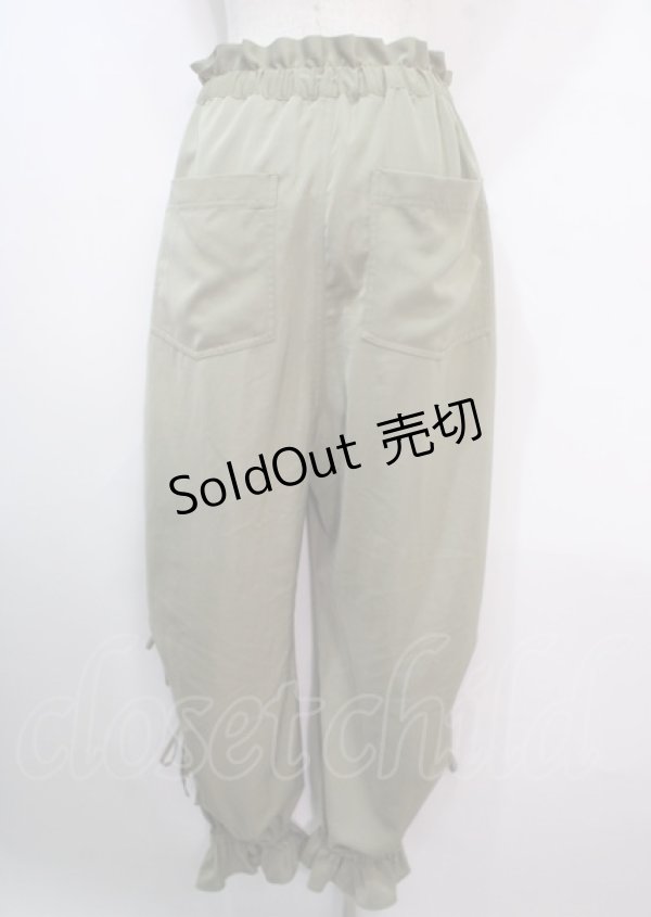 画像2: axes femme POETIQUE / 裾リボン付きパンツ M カーキ Y-25-04-01-146-AX-PA-SZ-ZY (2)