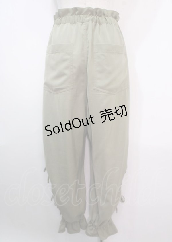 画像2: axes femme POETIQUE / 裾リボン付きパンツ M カーキ Y-25-04-01-147-AX-PA-SZ-ZY (2)