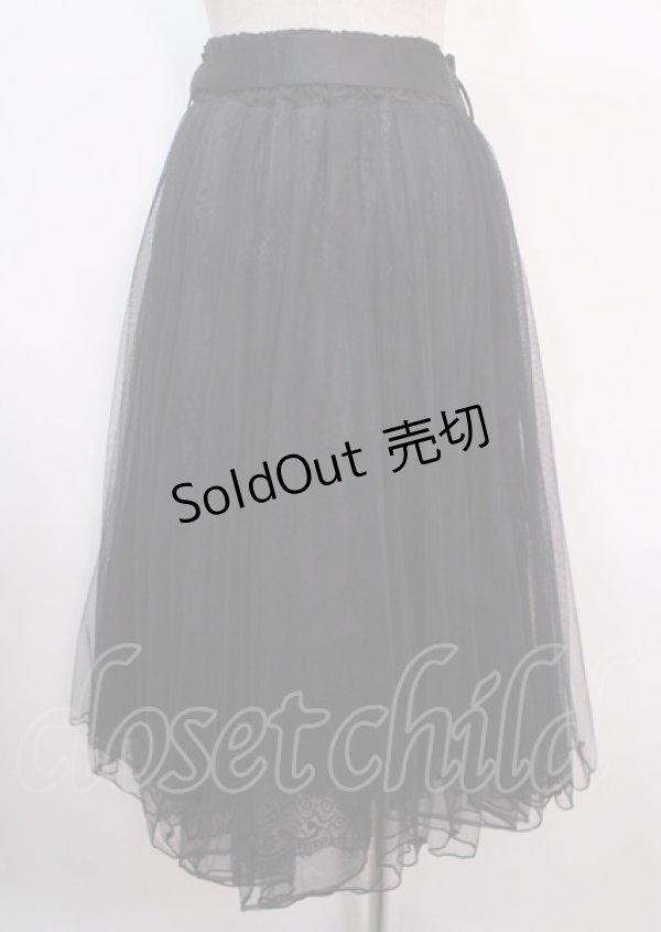 画像2: axes femme POETIQUE / レース×チュールロングスカート M 黒 Y-25-04-01-156-AX-SK-SZ-ZY (2)