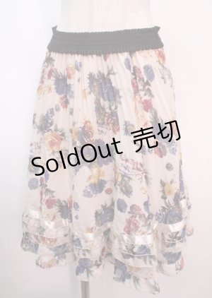 画像: axes femme / 花柄プリーツスカート M 生成り Y-25-04-01-160-AX-SK-SZ-ZY